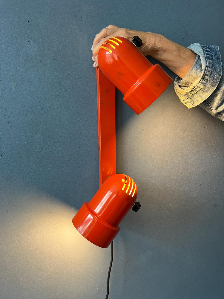 Vintage Metal Red Space Age Wall Sconce
