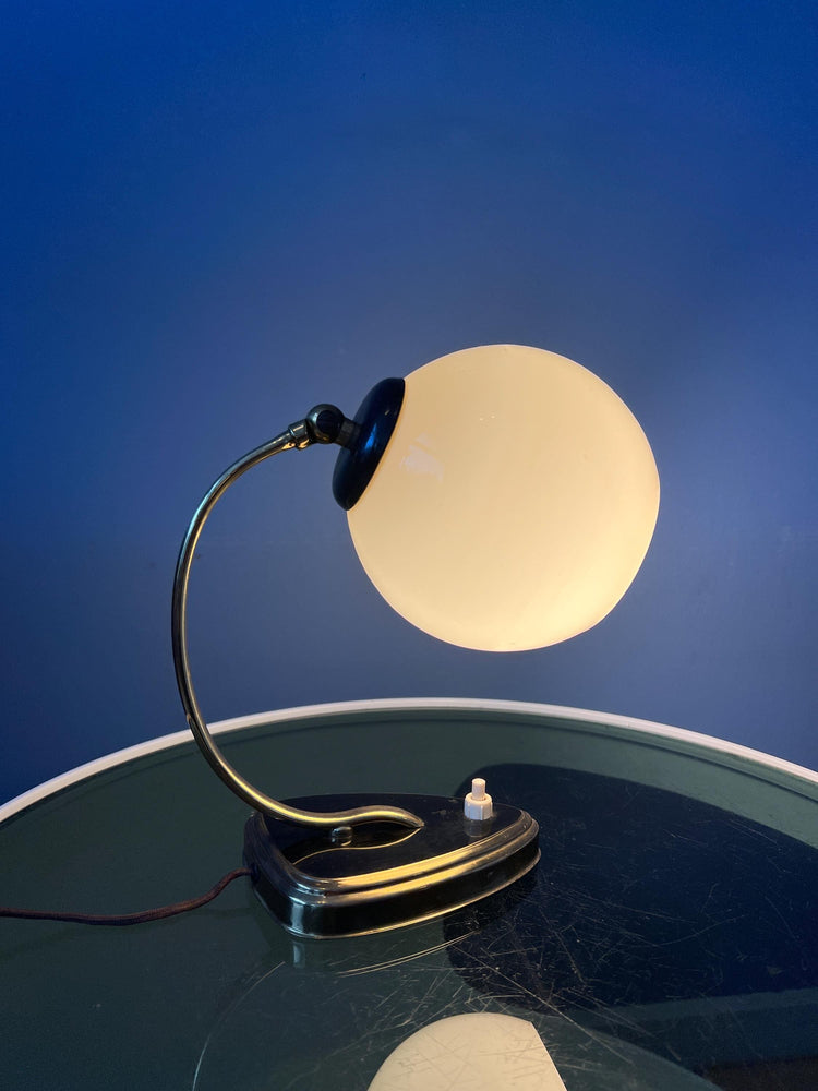 Mid Century Art Deco Style Opaline Glass Wall Sconce or Desk Lamp