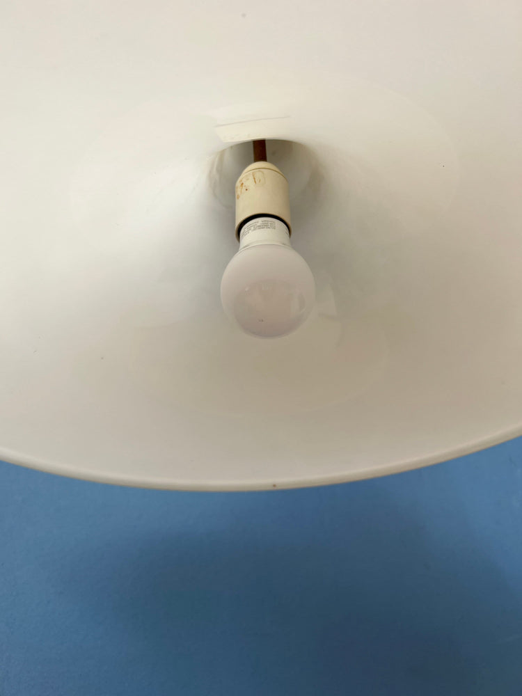 Mid Century White Space Age Witch Hat Pendant Lamp