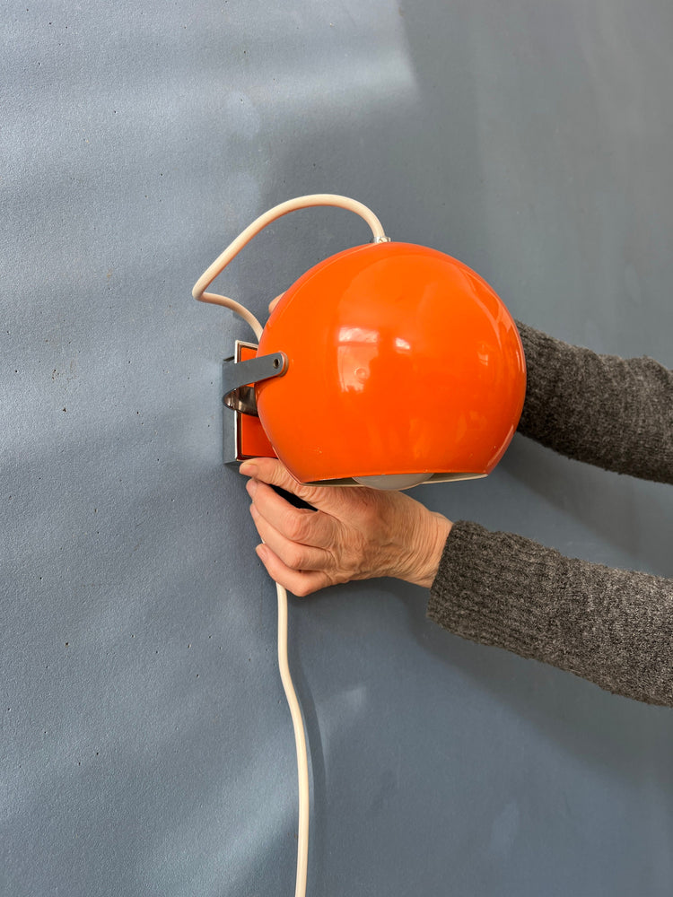 Set (2) of Orange Space Age Eyeball Wall Lamps