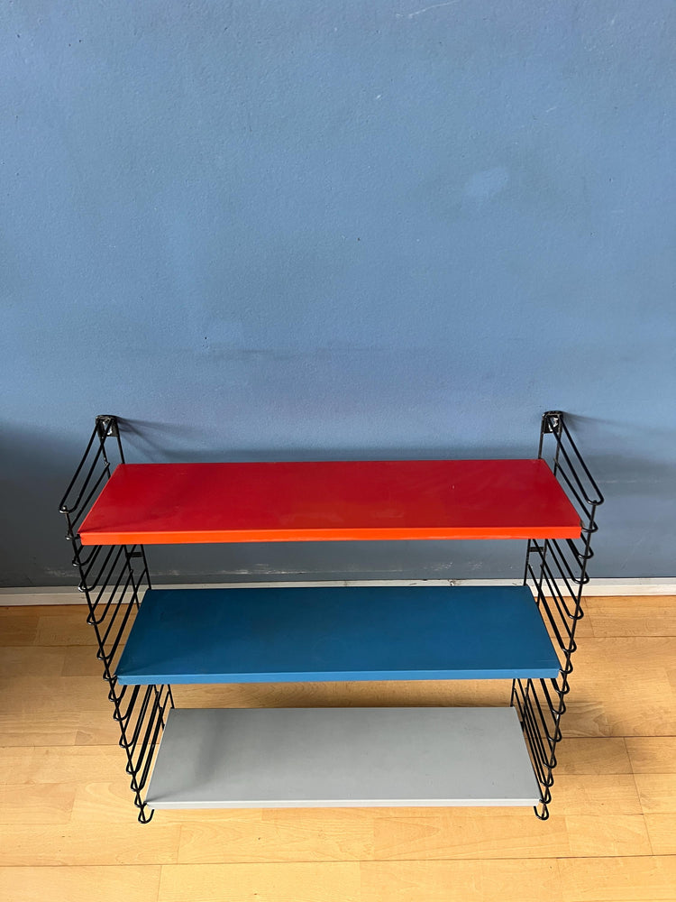 Mid Century Tomado Modular Wall Unit - System - Shelves in Red, Blue and Gray