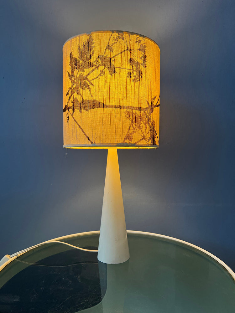 Elegant Mid Century Desk lamp With Beautifully Patterned Shade