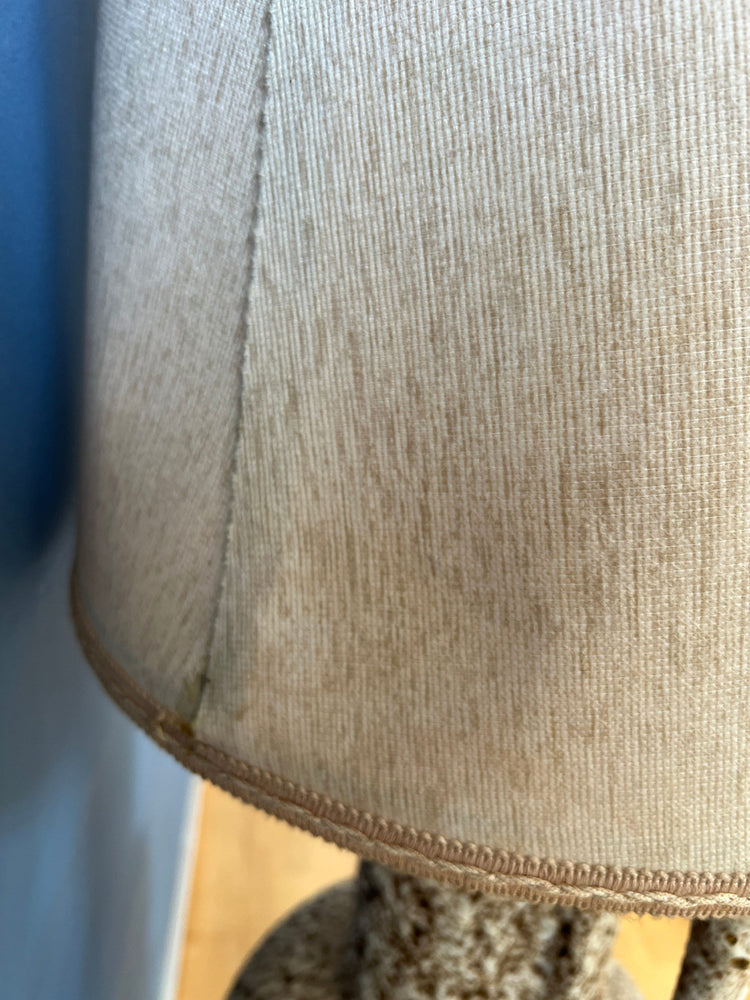 Beige West Germany Fat Lava Ceramic Floor Lamp with Large Beige Shade