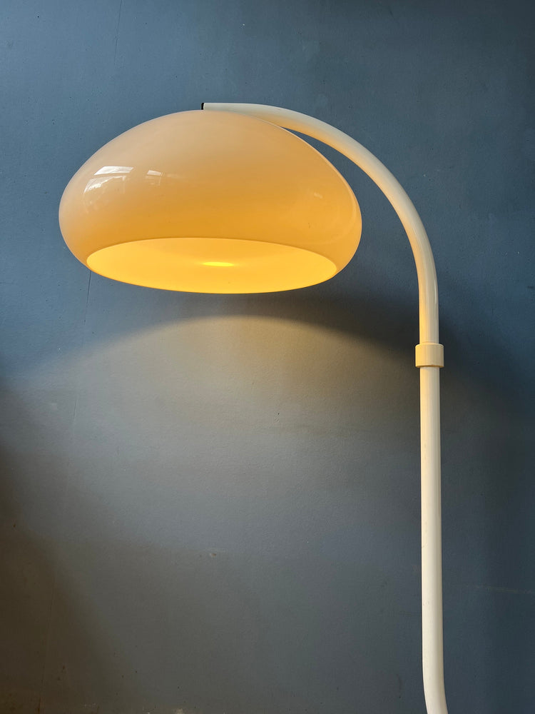 White Mid Century Dijkstra Flexible Snake Mushroom Floor Lamp
