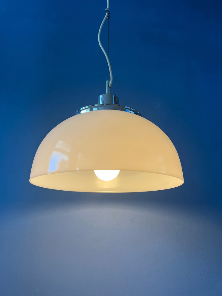 White Guzzini Faro Plexiglass Hanging Lamp