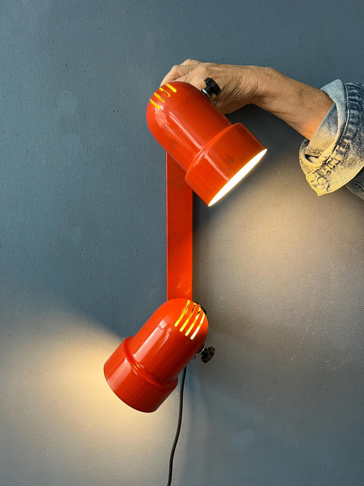 Vintage Metal Red Space Age Wall Sconce