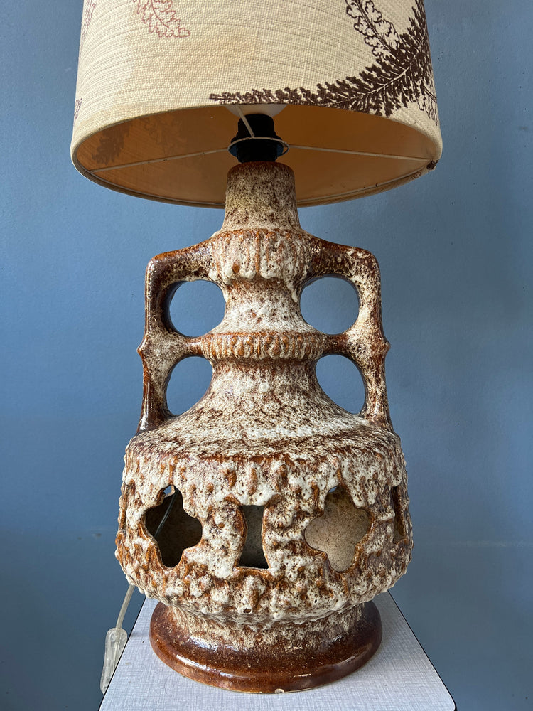Mid Century West Germany Fat Lava Ceramic Floor Lamp
