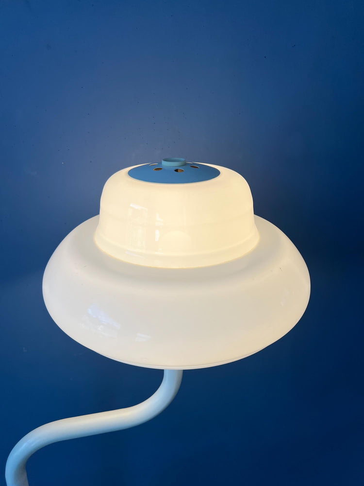 Mid Century Mushroom Floor Lamp with White Plexiglass Shade