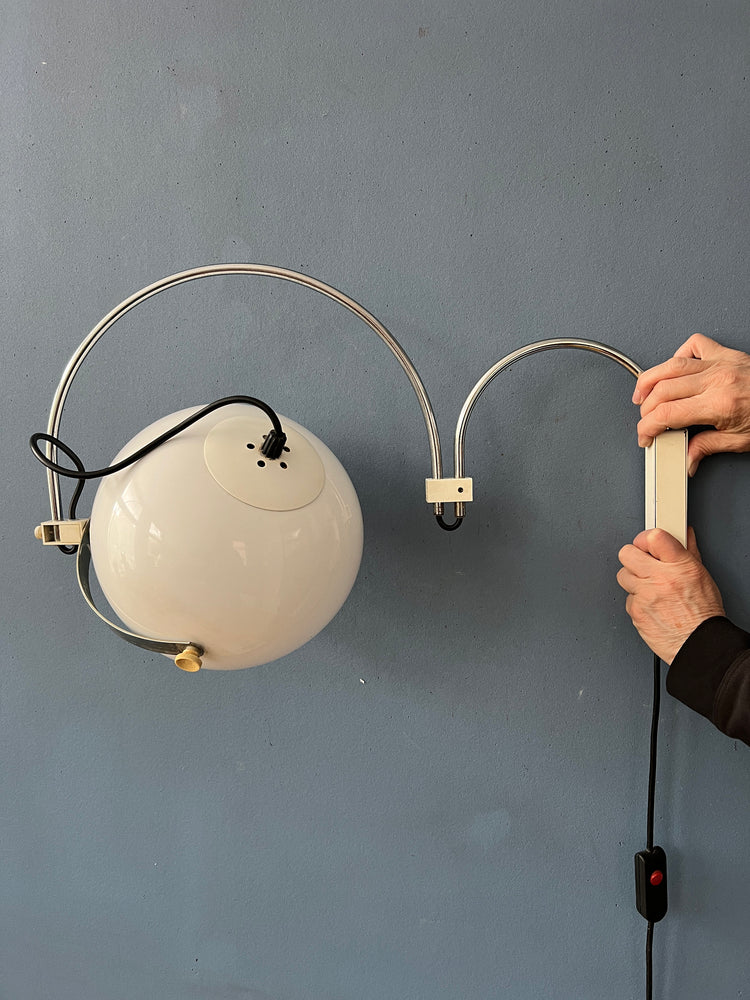 Vintage Anvia Double Arc Space Age Mushroom Wall Light