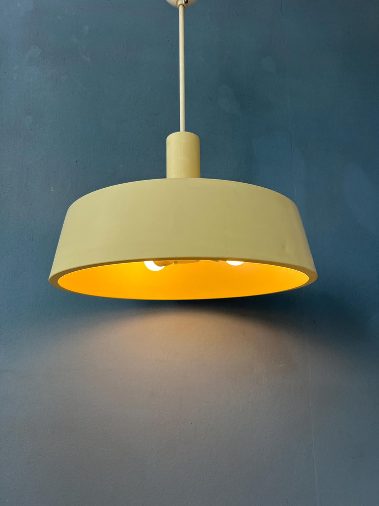 Large Beige Louis Kalff Vintage Pendant Lamp