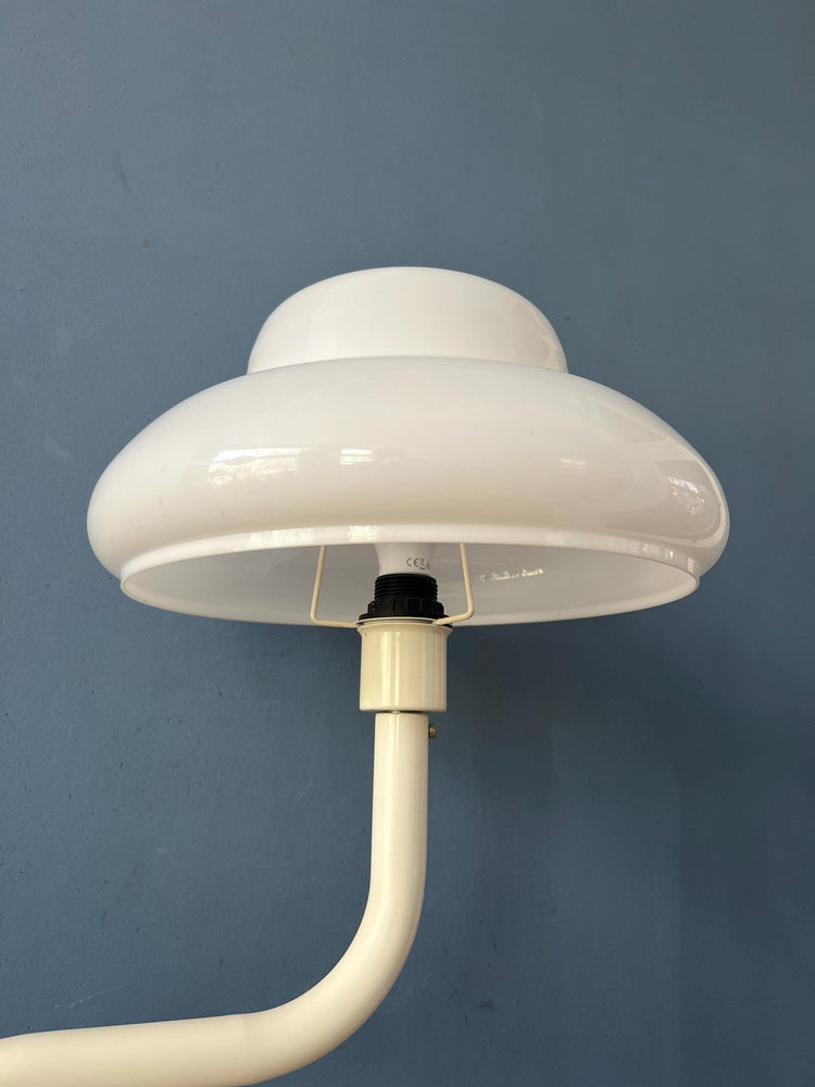 Mid Century Mushroom Floor Lamp with White Plexiglass Shade