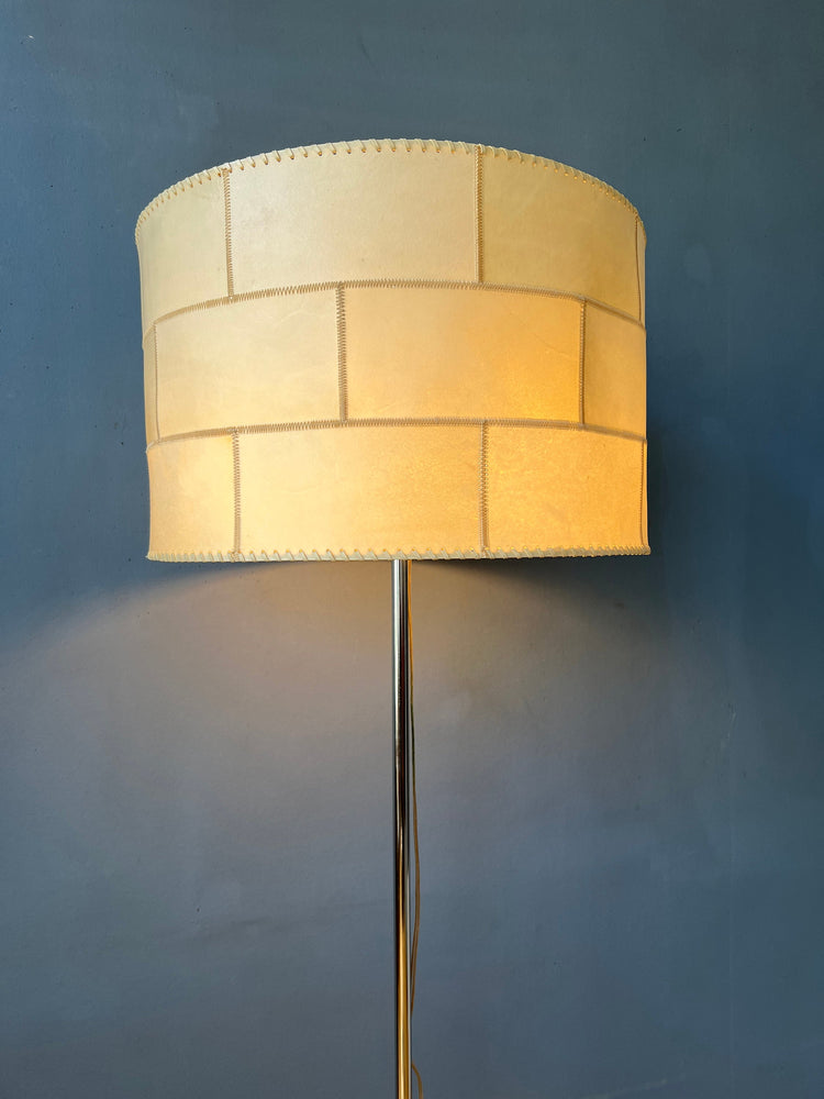 Mid Century Staff Leuchten Leather Floor Lamp