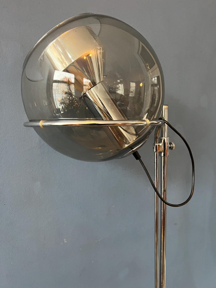 Vintage Mid Century GEPO Clear Glass 'Globe' Eyeball Space Age Floor Lamp