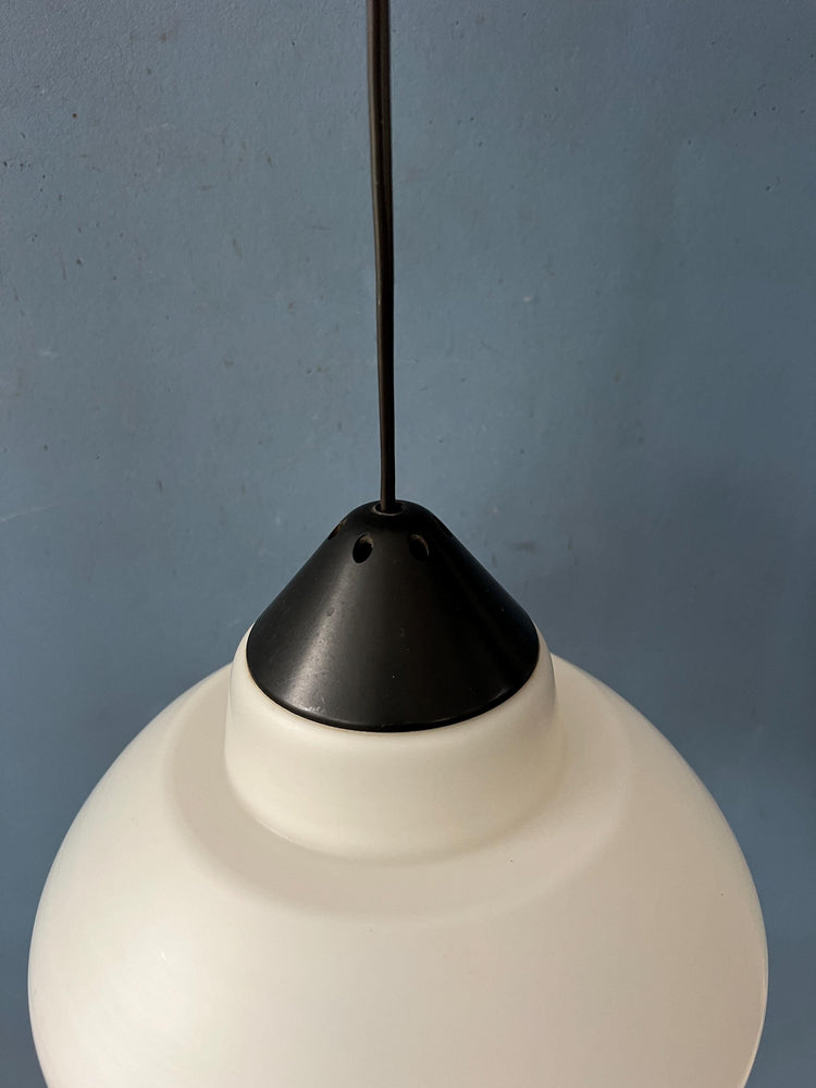 Vintage Philips Opaline Glass Pendant Lamp attributed to Louis Kalff