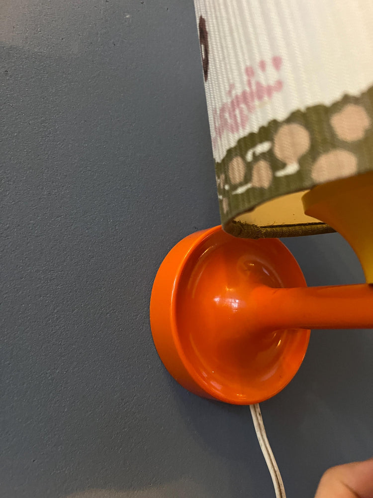 Orange Mid Century Space Age Textile Sconce Wall Lamp