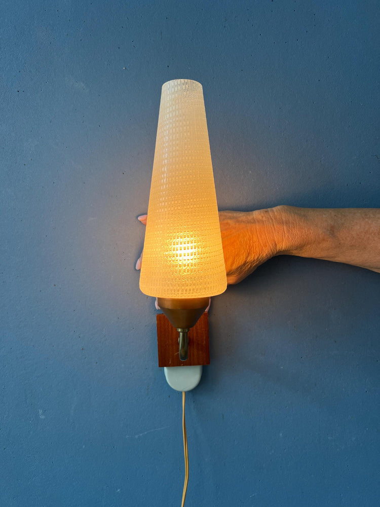 Vintage Mid Century Glass Wall Sconce