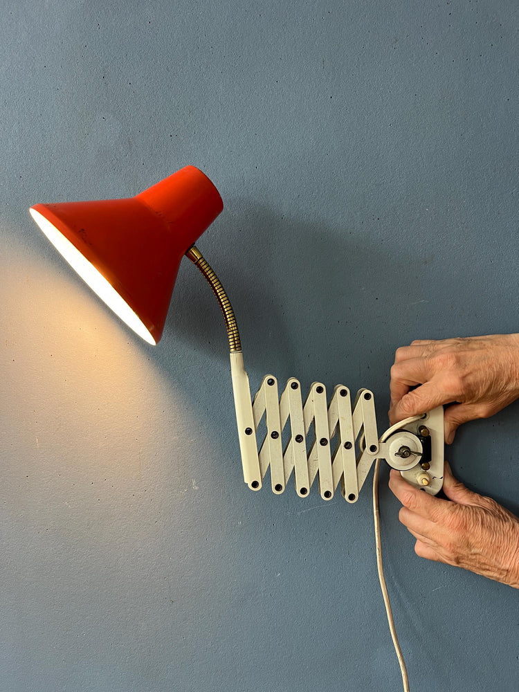Scissor Wall Lamp - Red and White Sconce - Hala Zeist Wall Light