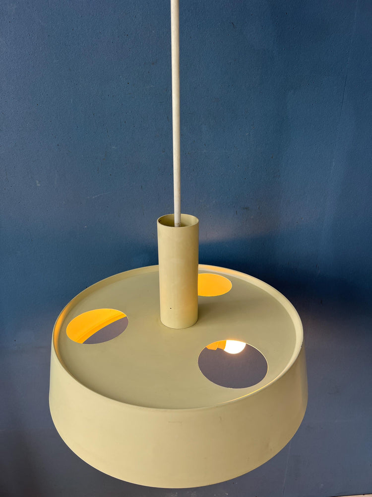 Large Beige Louis Kalff Vintage Pendant Lamp