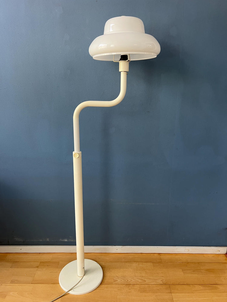 Mid Century Mushroom Floor Lamp with White Plexiglass Shade