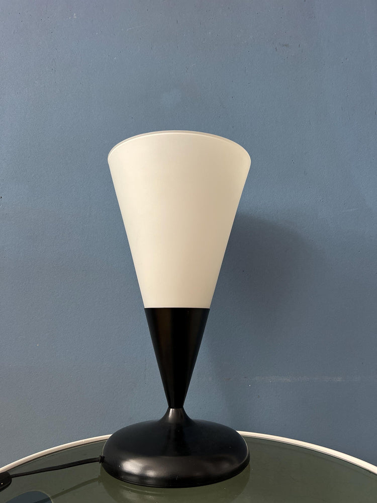 Mid Century Cone Opaline Glass Table Lamp