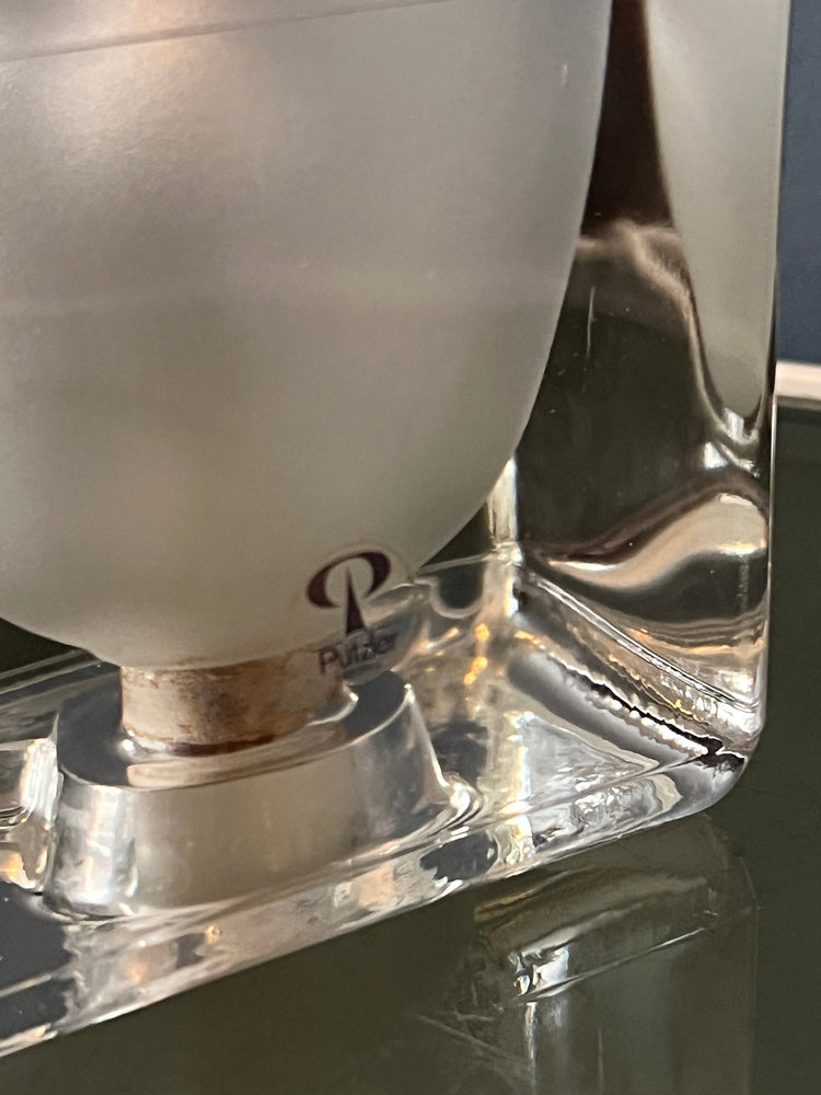 Mid Century Peill & Putzler 'Ice Cube' Glass Table Lamp