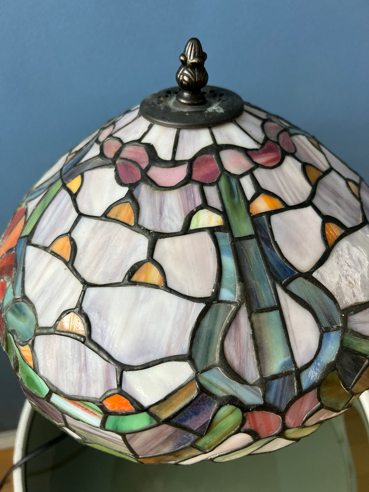 Small Stained Glass Tiffany Art Deco Table Lamp