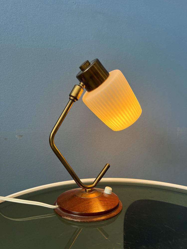 Mid Century Art Deco Style Opaline Glass Desk Lamp