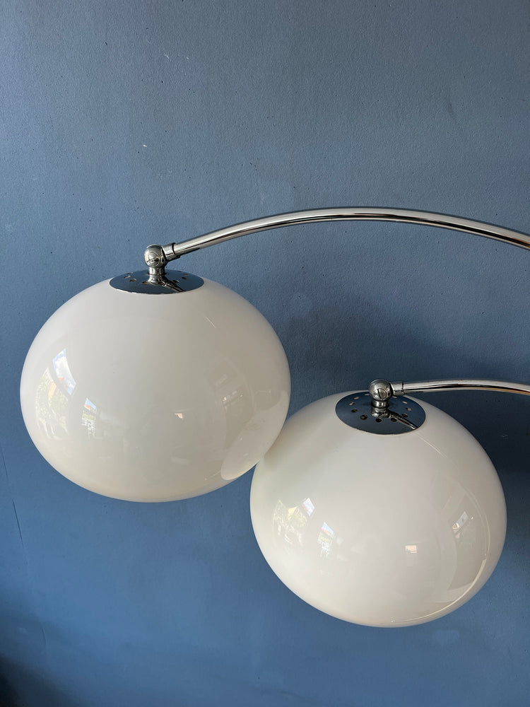 White Dijkstra Double Arc Space Age Mushroom Floor Lamp
