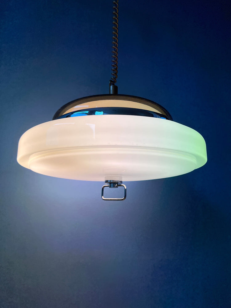 Mid Century Herda Pendant Light / Space Age Ceiling Lamp / Vintage Lighting