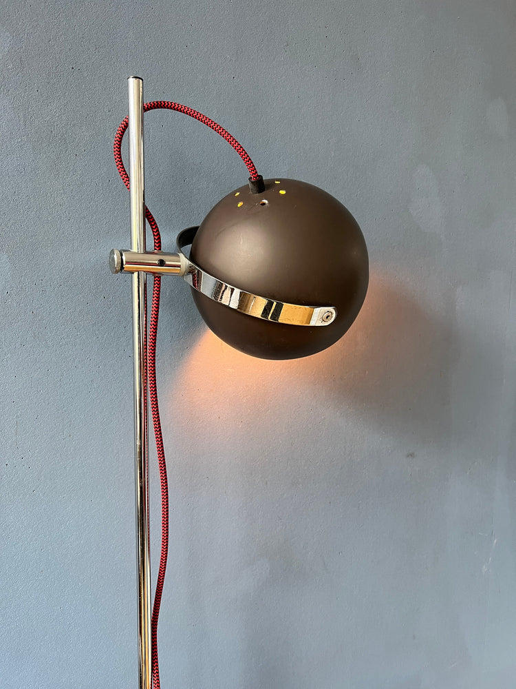 Brown Mid Century Space Age Eyeball Floor Lamp
