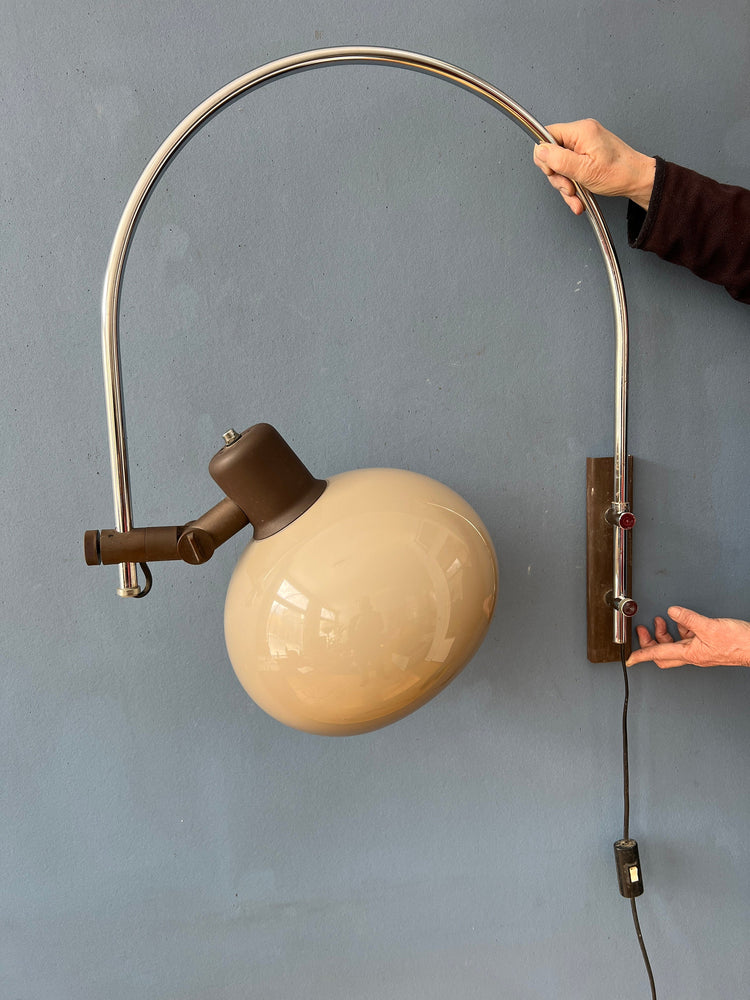 Mid Century Herda Mushroom Arc Wall Lamp - Space Age Light Fixture