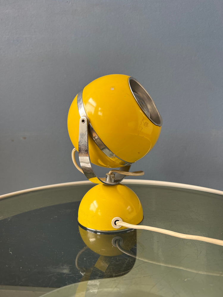 Yellow Mid Century Space Age Eyeball Table Lamp