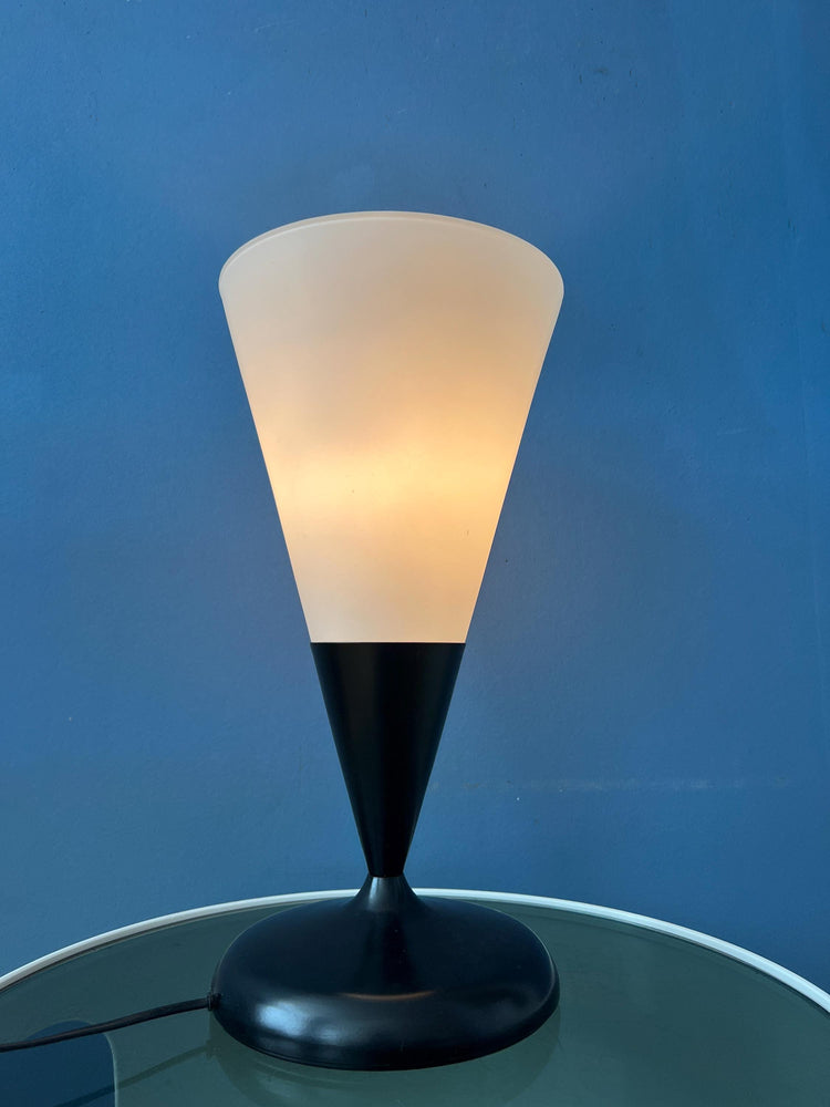 Mid Century Cone Opaline Glass Table Lamp