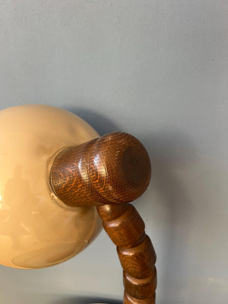 Vintage Steinhauer Wooden Mushroom Table Lamp