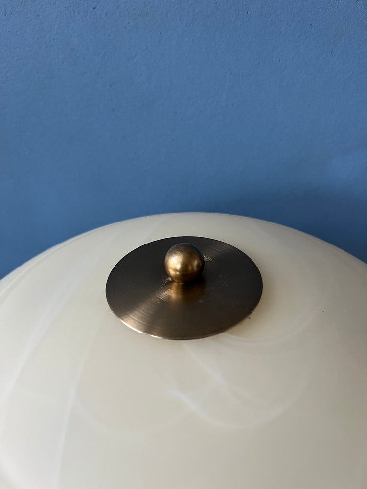 Post Modern Mushroom Table Lamp - Art Nouveau Glass Table Lamp - Metal Desk Lamp