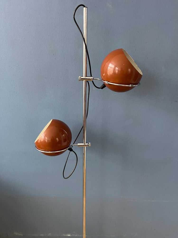 Vintage Brown GEPO Space Age Eyeball Floor Lamp