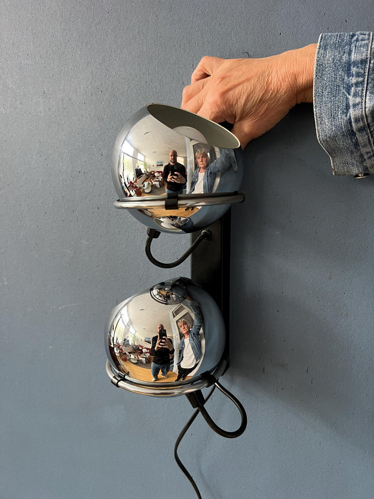 Vintage Chrome GEPO Eyeball Wall Sconce
