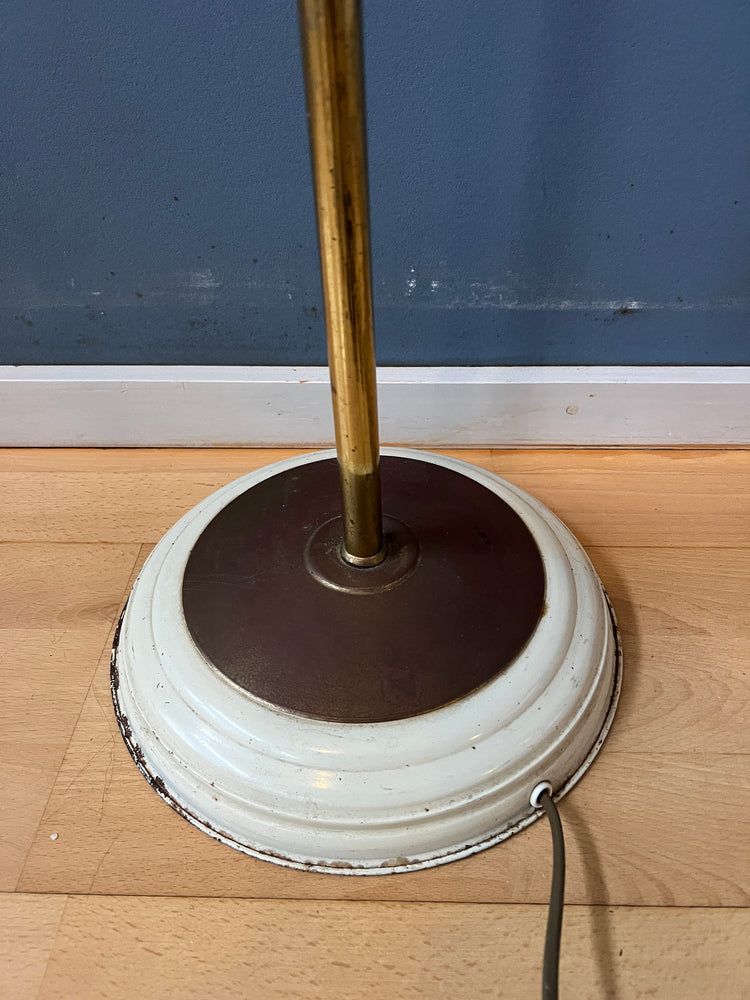 Mid Century 50s Three Arm Brass Floor Lamp with Glass Cones
