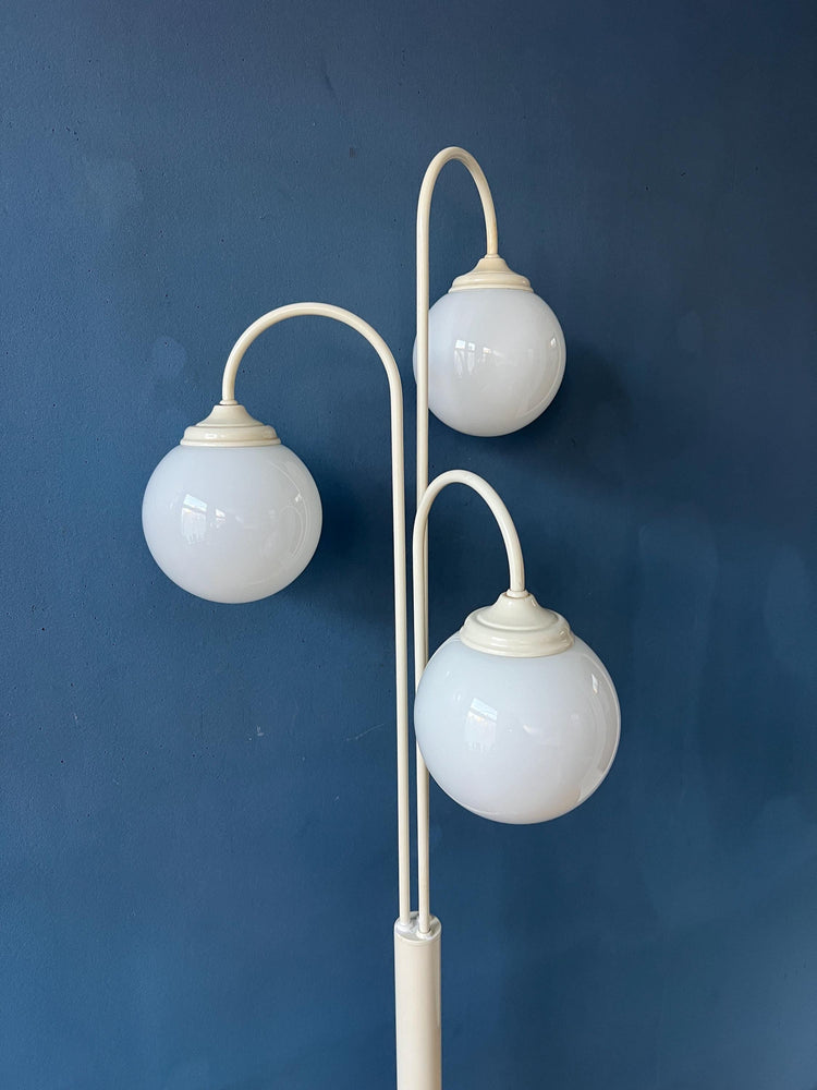 Vintage Three Milk Glass Shades Space Age Floor Lamp