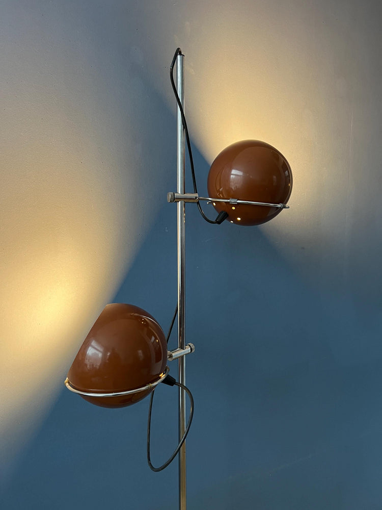 Vintage Brown GEPO Space Age Eyeball Floor Lamp