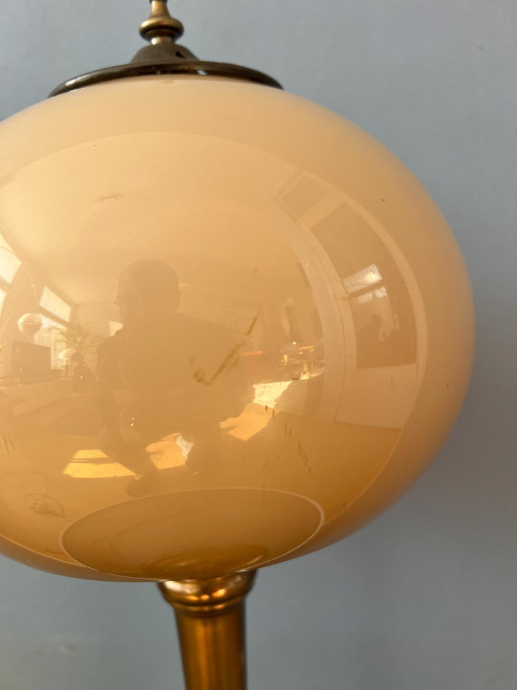 Vintage Mushroom Table Lamp with Brass Base