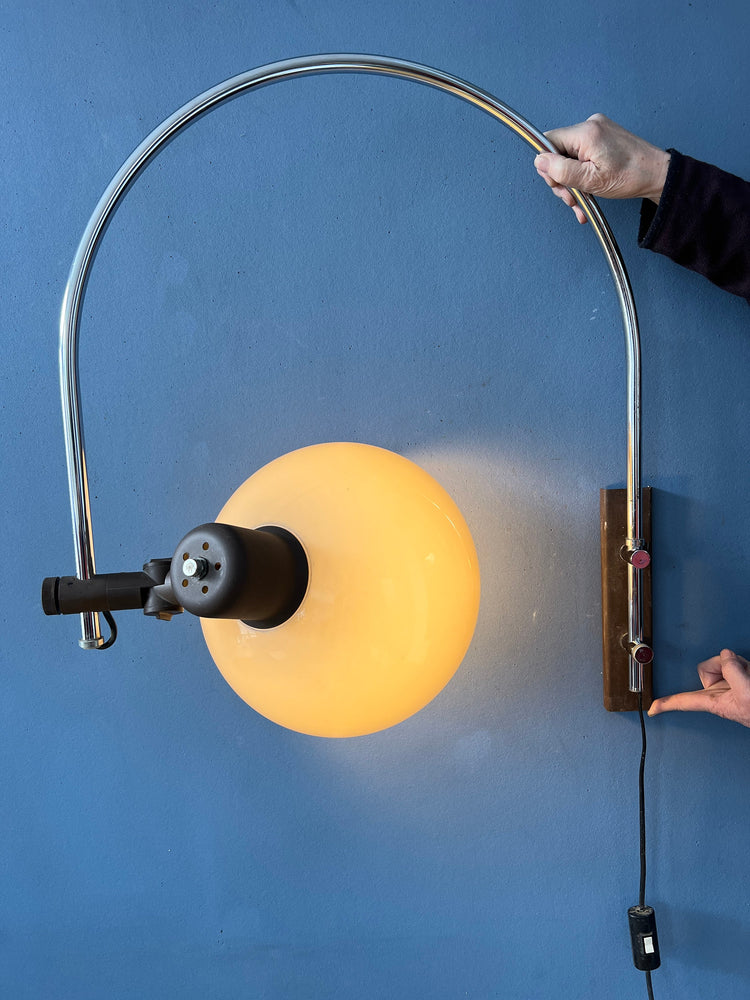 Mid Century Herda Mushroom Arc Wall Lamp - Space Age Light Fixture