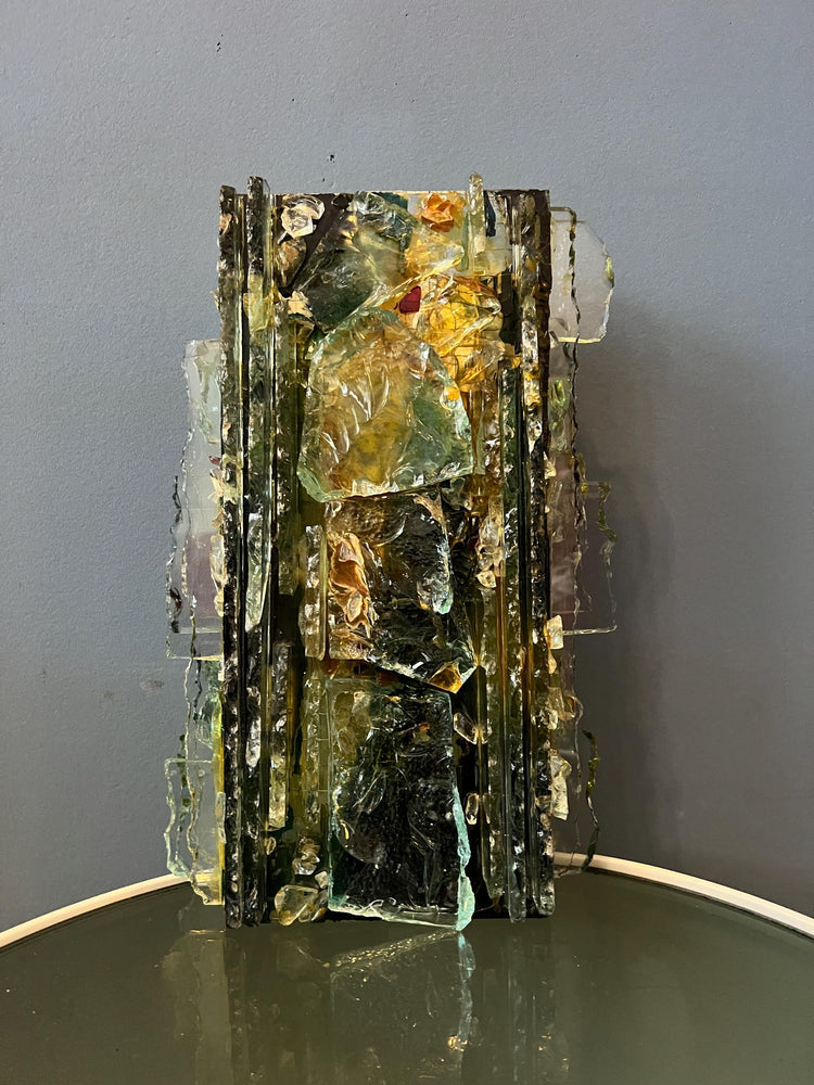 Vintage Raak 'Chartres' Glass Wall Lamp by Willem van Oyen