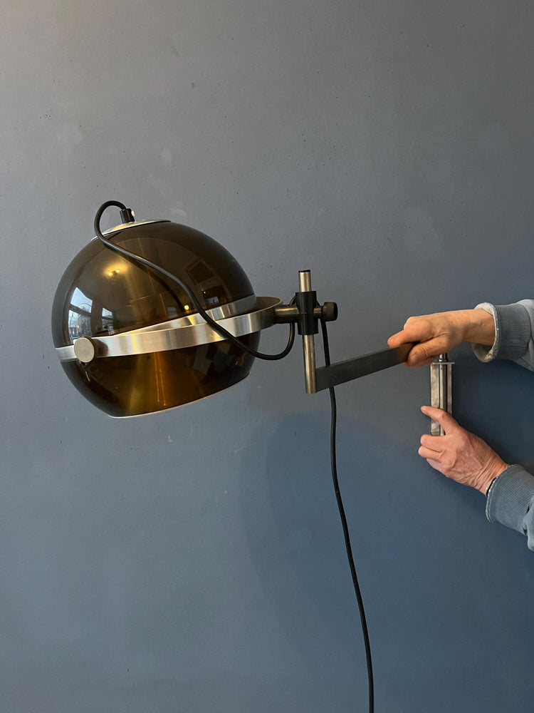 Vintage Mid Century Dijkstra Globe Space Age Wall Lamp