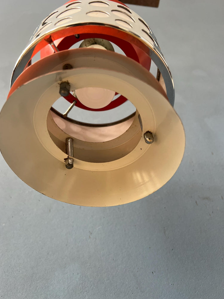 Orange Vintage Massive Belgium Space Age Pendant Lamp