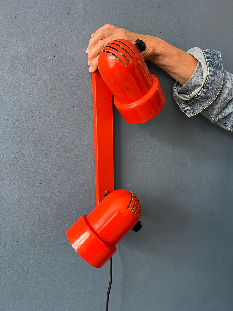 Vintage Metal Red Space Age Wall Sconce