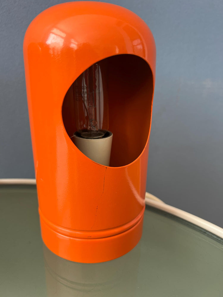 Set (2) of Vintage Orange Table Lamps in Selene Lightolier Style