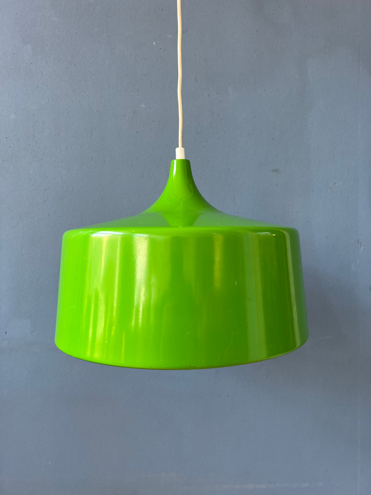 Green Pendant Lamp - Vintage Space Age Hanging Lamp - Mid Century Light Fixture