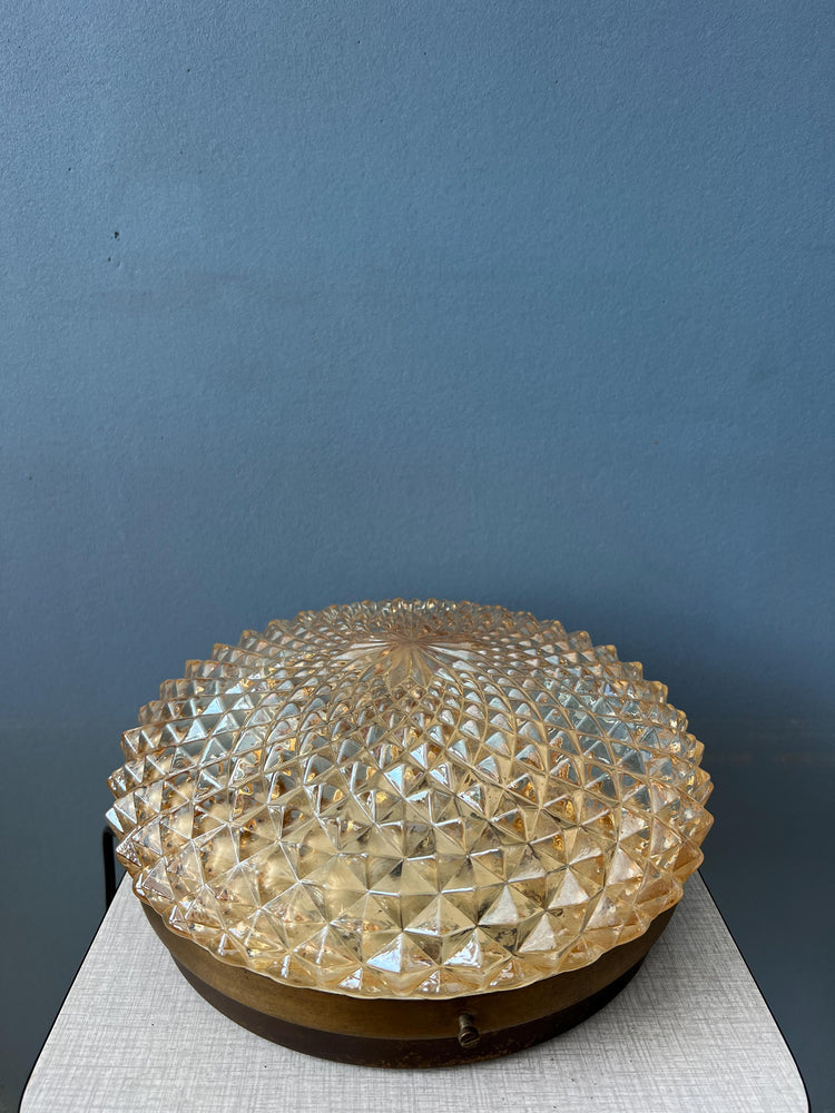 Mid Century Crystal Glass Flush Mount Ceiling Lamp