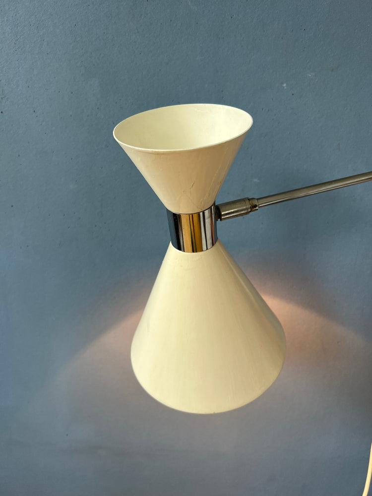 Beige Herda Diabolo Mid Century Swing Arm Wall Lamp